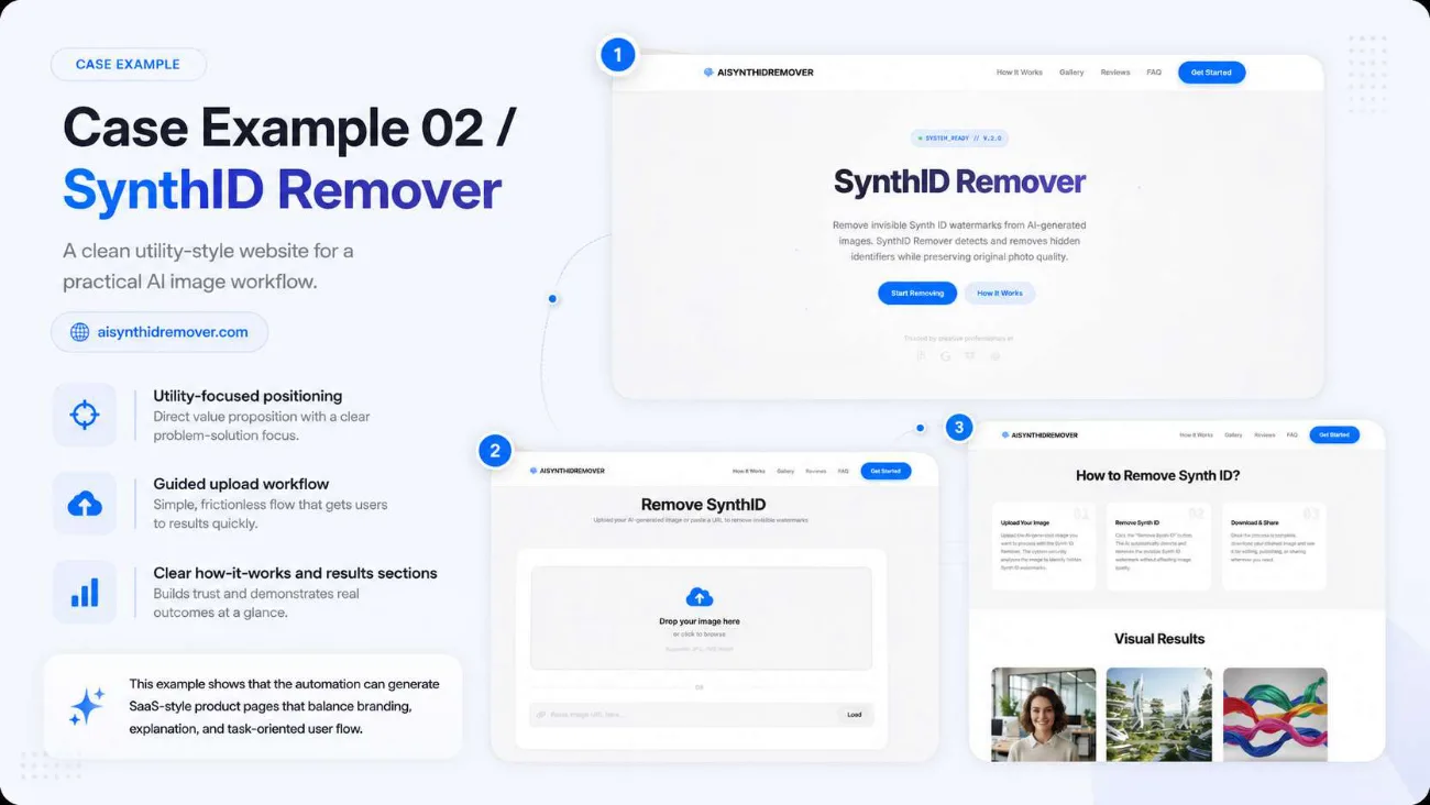 AutogeniX | Multi-Agent Website Generator: Utility-style upload workflow