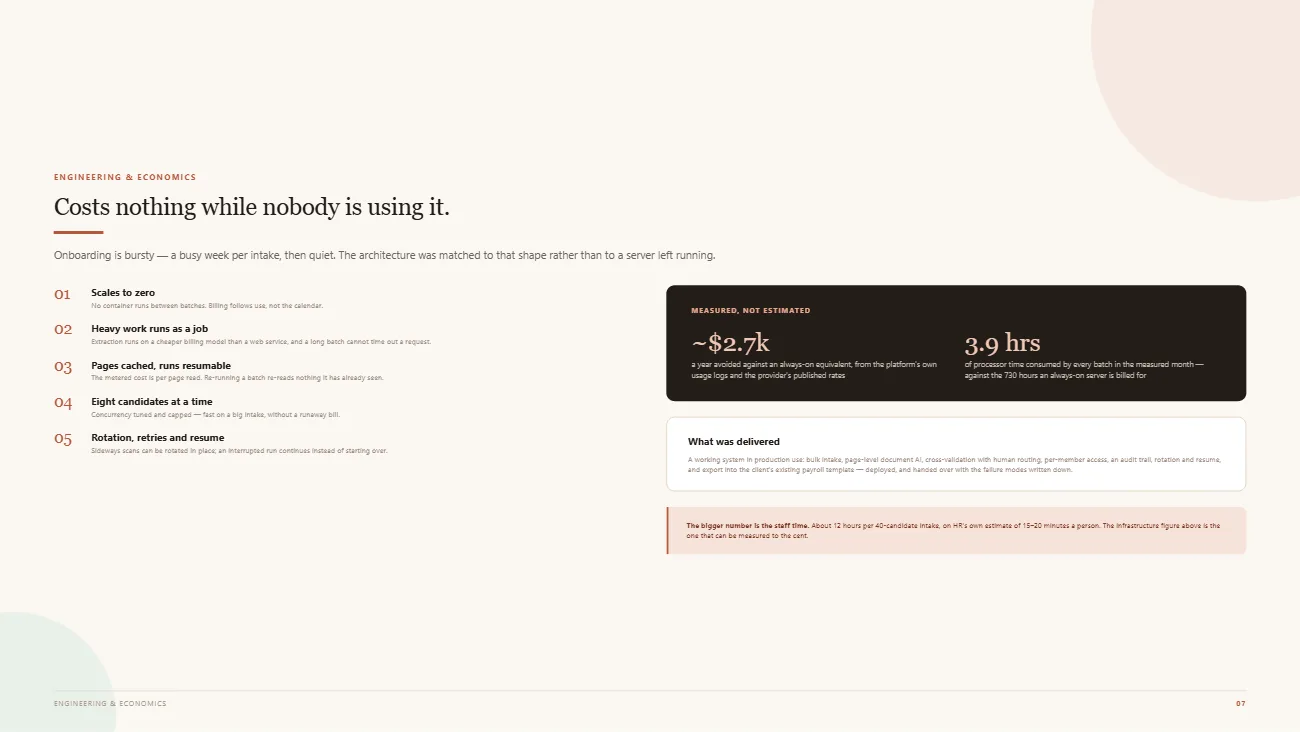 Document AI | Payroll Onboarding Automation: Cost and infrastructure