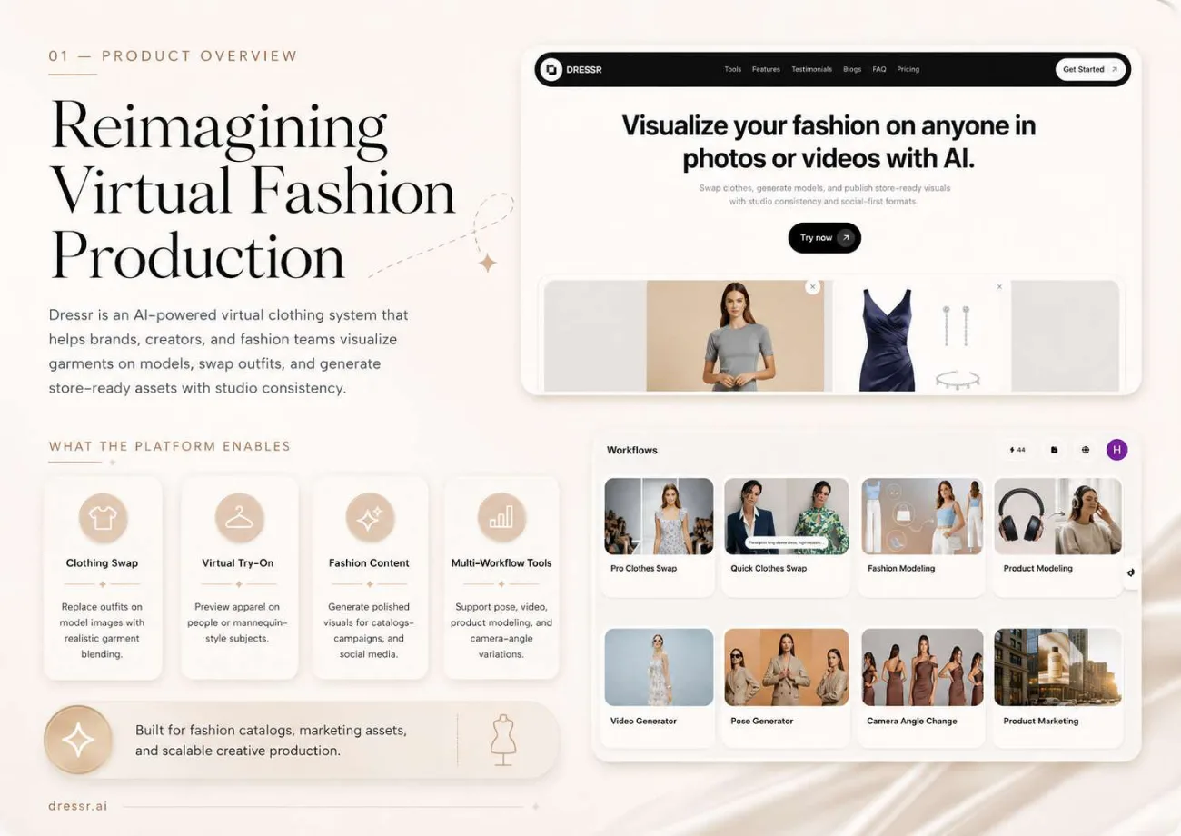 Dressr | AI Virtual Try-On Platform main project interface