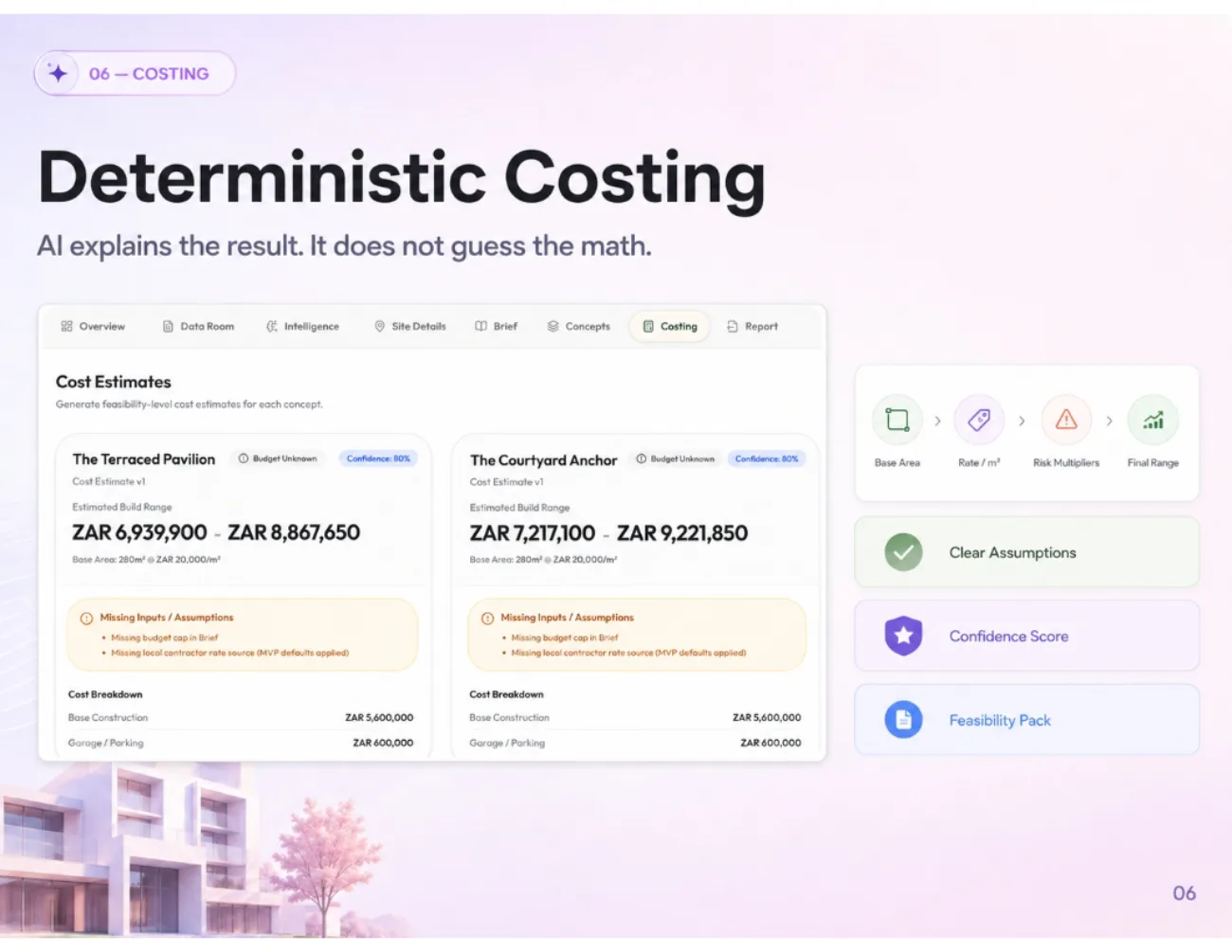 TerraScope AI | Property Feasibility Platform: Deterministic costing