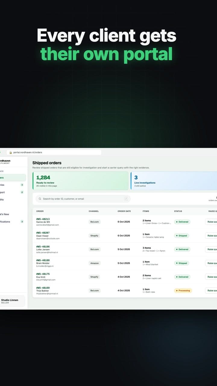 3PL Email Automation demo: carrier claims from one click