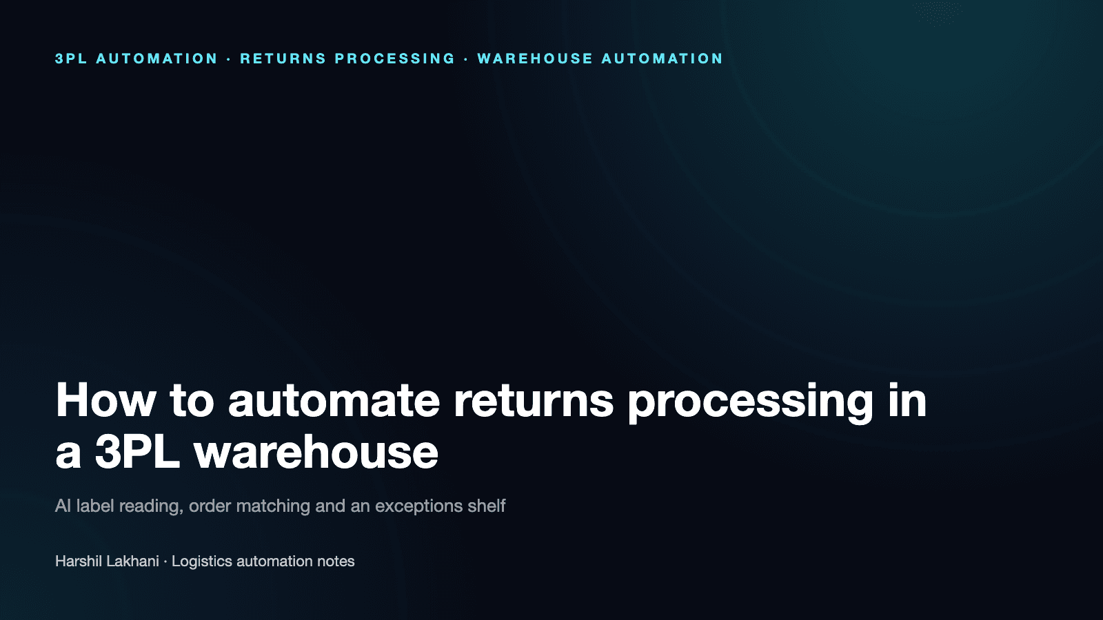 Cover image with the title: How to automate returns processing in a 3PL warehouse