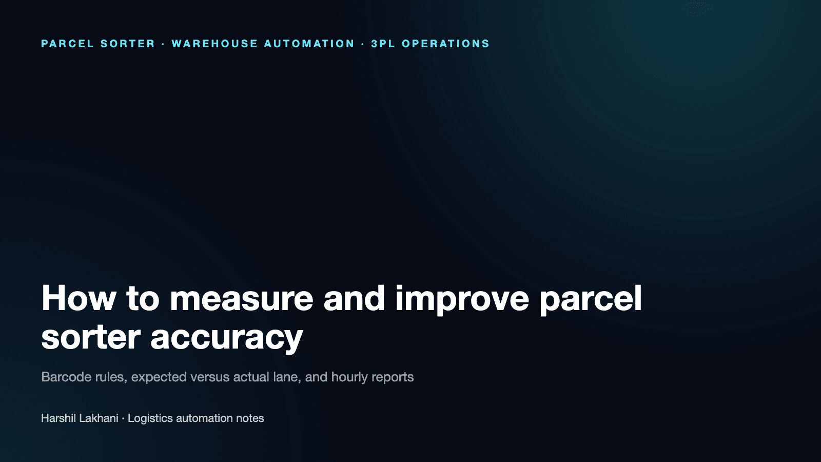 Cover image with the title: How to measure and improve parcel sorter accuracy