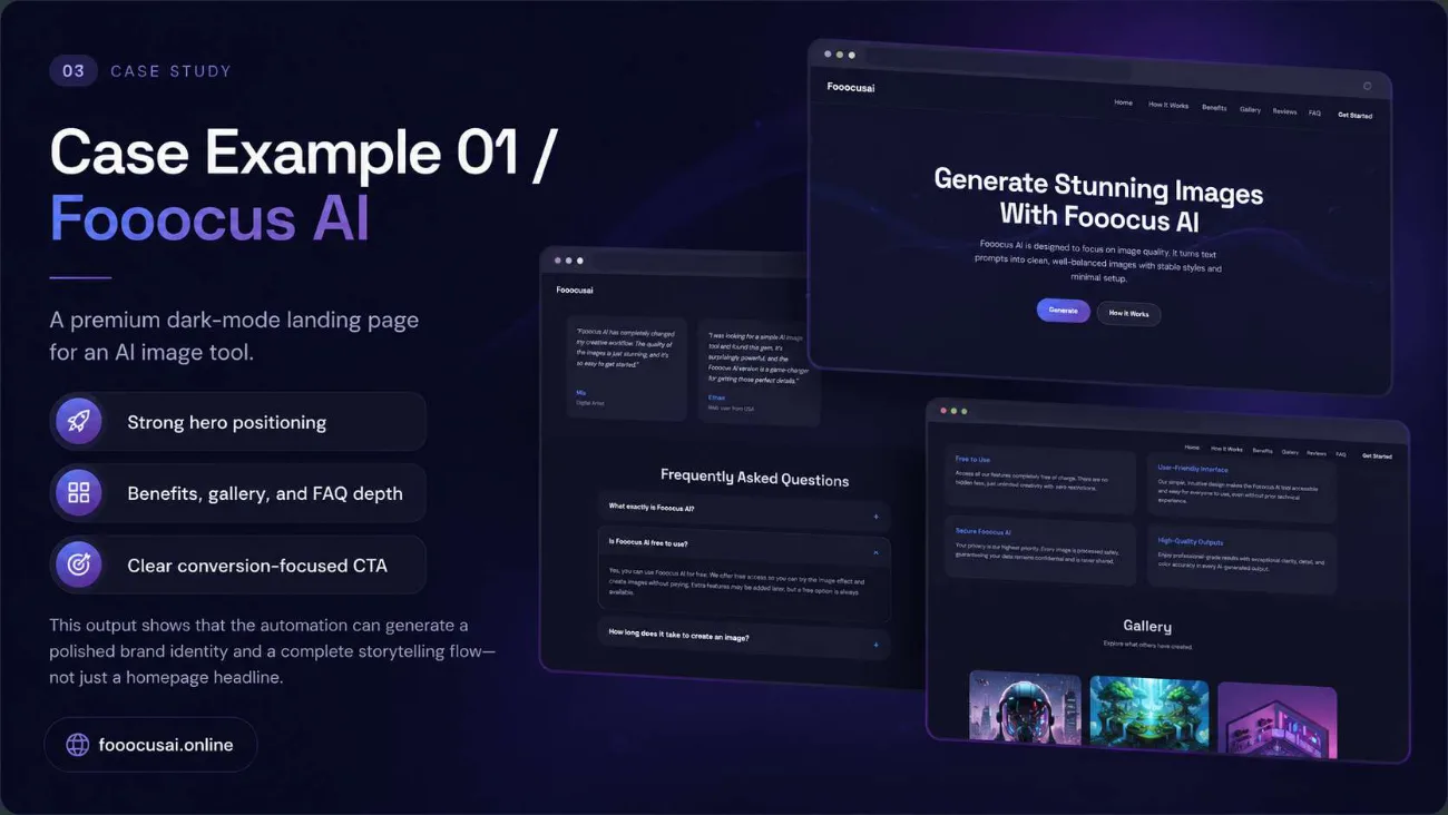AutogeniX | Multi-Agent Website Generator: Dark-mode AI image tool site